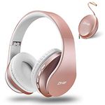 zihnic Bluetooth Headphones Over Ear, Foldable Wireless and Wired Stereo Headset Micro SD/TF, FM for iPhone/Samsung/iPad/PC/TV,Soft Earmuffs &Light Weight for Prolonged Wearing (Gold)