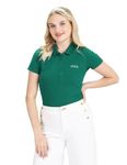 U.S. POLO ASSN. Women's Solid Pique Polo Shirt (UWSS23TSH058_Green_M)