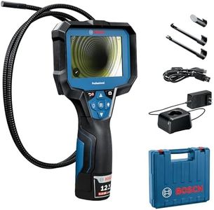 BOSCH GIC4-23C Professional Borescope Inspection Camera with Adjustable LED Light, 5ft. Removable Endoscope Camera, Up Indicating Arrow, Includes 12V Rechargeable Battery, Carrying Case, Attachments