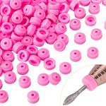 ANCIRS 80pcs Dustproof Protector Caps for 2/32" Nail Drill Bits Dust Cover, Silicone Dust Collector Stopper Cover Accessories for Nail Art Cuticle Protection- Pink