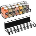 SEGNAYEN Magnetic Spice Rack, 2 Pack Magnetic Shelf for Fridge, Strong Magnetic Storage for Kitchen Spice Jars Seasoning Bottles Refrigerator Side Metal Organization, Black