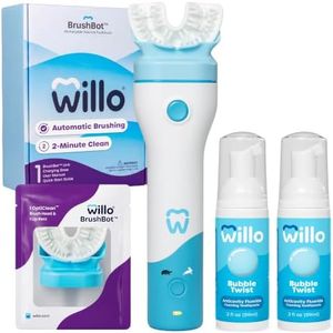 Willo BrushBot Kids Toothbrush Kit, Small Bubble Dye-Free