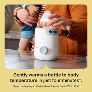 Tommee Tippee Easiwarm Bottle Warmer – Fast Heating, White, Auto Timer