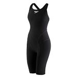 Speedo Vanquisher Kneeskin Swimsuit Women's Performance Championship Tech Suit, Solid Black, 26