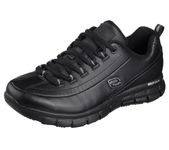 Skechers Women's Sure Track Trickel Slip Resistant Work Shoe, Black, 8.5 XW US