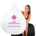 Casa Copenhagen 3 Kg Bean Bag Refill/Filler - White (3 kg Beans - 2100 Grams net Weight as per Indian Standards)