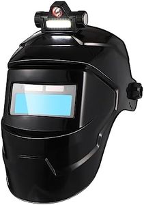 Kichvoe Solar Powered Welding Helmet with True Color Auto Darkening, Head-Mounted Welder Mask with Extended Visor and 10 Protective Lens for Industrial Safety and Arc Welding Use