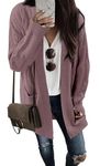 KISSMODA Cardigans for Ladies Open Front Long Sleeves Lightweight Sweater Women's Cardigans Purple