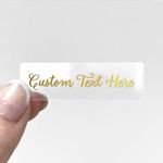 Custom text name lip gloss balm small clear stickers labels, Lip gloss packaging, Small favor stickers sheet - GLOSS01