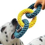 PETSWARE Attractive Dog Toys for Large Dogs & Accessories Toy for Puppies, Pets, Puppy, Medium & Adults, chew Rope Small pups for Playing & Chewing for Labrador Combo (Yellow sage (3 Rings)