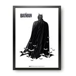 MCSID RAZZ Epic Stuff - The Batman -Design A4 Size Wall Poster (With Frame) - Officially Licensed By Warner Bros, USA. (The Batman Black Design)