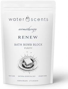 Water Scents Purity Bath Bomb Block | Vegan, Natural & Cruelty-Free | Aromatherapy Bath Soak | Moisturizing & Skin-Softening, Handmade in USA – 3.5 oz (6counts)