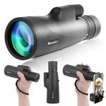 10-30x50 HD Monocular Telescope, High Power Magnification Monocular for Adults with Smartphone Holder, BAK4 Prism and FMC for Wildlife, Concerts, Camping, Scener (black)