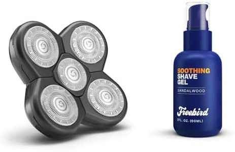 Freebird FlexSeries Blade Refills and Shave Gel - Ultra-Sharp ScalpSafe Blades and Sensitive Skin Formula Shaving Gel, Non-Foaming Hydrating with Aloe Vera, Ideal for Precision Shaving, Travel Size