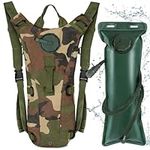 Neloheac Tactical Hydration Backpack with 3L Water Bladder, Leakproof Water Backpack Man Women, Hydration Pack for Outdoor Hunting Running Hiking Cycling, Camouflage