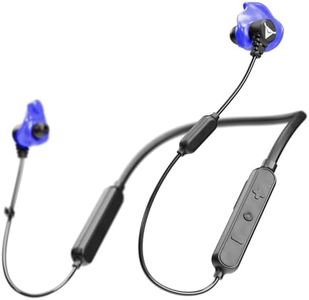 Decibullz Safe + Sound Wireless Bluetooth Headphones & Custom Molded Earplugs, Comfortable Hearing Protection for Shooting, Hunting, Travel, Work, & Concerts (Blue)