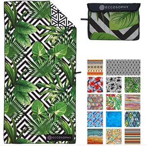 ECCOSOPHY Microfiber Beach Towel -Sand Free Towels are Quick Dry, Light Weight, Super Absorbent-Perfect Pool, Travel, Cruise, Camping Essentials-Oversized Extra Large for Adults (Madagascar)