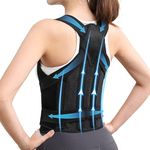 BODVITALS Back Brace Posture Corrector | Adjustable Back Corrector and Lightweight | Back Posture Brace Lumbar Support Shoulder, Lower Upper Back | Full Back Brace Supporter for Women and Men (Black, S)