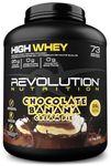 Revolution Nutrition, High Whey, Protein Powder, Whey Isolate, Superior Formula, Gluten Free, Lean Muscle Mass For Men & Women, 25g of Protein Per Scoop, 2.7kg, 73 Servings (Chocolate Banana Cream, 6 Pound)