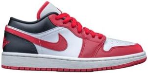 Nike Women's Air Jordan 1 Low UNC Basketball Shoe, White/Gym Red-black-sail, 8