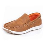 CHERRY POPO Boys Loafers Kids Casual Boat Shoes School Boys Dress Shoes-Brown-06