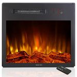 MOCIFI 23 inch Built-in Electric Fireplace Insert Heater, Recessed Freestanding Fireplace, Remote Control, Touch Screen, Adjustable Flame Brightness Speed, Low Noise, 1500W, Black