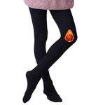 LA Zone Girls Winter Legging Warm Thin Fur Fleece Lined Footed Tights Stocking (7-10 Years)