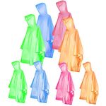 Rain Poncho for Adults Kids, FISHOAKY 8PCS Waterproof Ponchos Lightweight Raincoat