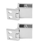 2 Pieces Glass Door Hinges No Drilling Glass Door Pivot Hinge 0 Degree Zinc Alloy Glass Single Clamp Hinge for Bathroom Kitchen Cabinet Shower Door 5-8mm Glass Thickness