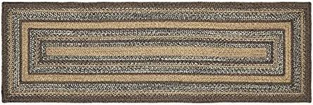 VHC Brands Espresso Rug Hall Runner with PVC Pad, Jute Blend, Rectangle, Brown Black Tan, 22x72 inches