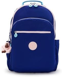 Kipling Women's Seoul 15" Laptop Backpack, Durable, Roomy with Padded Shoulder Straps, Built-in Protective Sleeve, Solar Navy C, 13.75''L x 17.25''H x 8''D, Kipling Women's Seoul 15" Laptop Backpack,