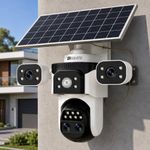 Golens WC22K (NEW Launch) Solar 4G LTE Security Camera Outdoor, 4-Lens PTZ, 10X Zoom, 360° Auto Tracking, PIR Motion Detection, 8000mAh Battery, Color Night Vision, Two-Way Audio, Waterproof