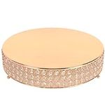 10 Inch Gold Cake Stand With Crysta