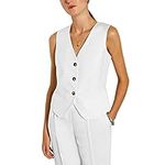 Women's Regular Fitted Vest Business Dress Suits Button Down Waistcoat