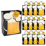 Fun Express 7 1/4" x 9" Medium Beer Mug Paper Gift Bags with Tag, 12 Piece