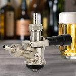 Keg Tap, D System Beer Tap with Safety Pressure Relief Valve, Stainless Steel Probe Brass Body Beer Tap Handle, Heavy Duty Beer Keg Tap Coupler