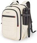 BAGSMART Camera Backpack, Expandable DSLR Professional Camera Bags for Photographers, Photography Drone Backpack with 15.6" Laptop Compartment, Rain Cover & Tripod Holder, Beige