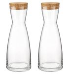 Bormioli Rocco Ypsilon Glass Carafes with Cork Stoppers 1.0L (Set of 2)