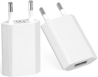 Prise USB Secteur (2 Packs) Chargeur pour iPhone. Samsung Xiaomi Sony LG Smartphones iWatch appareils Photo tablettes MP3 etc. Adaptateur Secteur USB Universel 5V1A