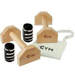 GymCrew Premium Grade Parallettes Bars + 2 Wrist Straps Bag Beechwood Material Perfect For Calisthenics