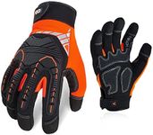 Vgo... 1-Pair Safety Work Gloves, Mechanics Gloves, Impact Gloves, Anti-Vibration Gloves, Rigger Gloves, Heavy Duty (S, Orange, SL8849IP)