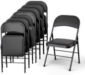 Our Modern Space 8 Pack Leather Chair | Foldable & Stackable | 350 lbs Capacity Steel Frame Seats for Indoor or Outdoor | Commercial Use Events Wedding Party Events Bulk Picnic Kitchen Dining - Black