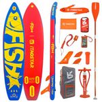 iTAOSTAR Fish 10’6 Ultra Light Stand Up Paddle Board, More Fun Inflatable Paddle Board with US Center Fin + 2 Detachable Side Fins + Tail Pad + Flag, Paddleboard with PRO Design and PREM SUP Gears