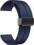 22 mm Silicone Magnetic Watch Straps Belt Band Compatible with Noise ColorFit Ultra/Ultra 2, Pro 3, Active/GPS, Buzz, Core, Nav & Nav+, Endure Smartwatch Straps, (Blue)