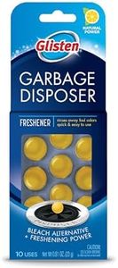 Glisten Garbage Disposer Freshener, Sink Disposal Odor Eliminator, Quick and Easy-to-Use, Lemon Scent, 10 Capsules