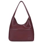 VOSTEVAS Faux Leather Tote Bag for Women Retro Trendy Hobo Purse College Shoulder Handbag with Magnetic Closure (Red)