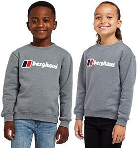 Berghaus Kids’ Logo Jumper with Crew Neckline and Soft Fabric, Casual Sweatshirt for Boys and Girls, Ideal for Walking, Hiking & Outdoor Recreation (UK, Age, 3 Years, 4 Years, Regular, Grey)