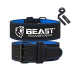 Beast Power Gear Weight Lifting Belt for Women & Men - Leather Power Belt with Back and Core Support for Weightlifting, Powerlifting, Strength Training, Squat and Deadlift Free Strap