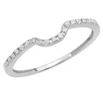 Dazzlingrock Collection 0.11 Carat (ctw) Round White Diamond Ladies Wedding Anniversary Guard Ring Band, 14K Gold, White Diamond White Gold, Diamond