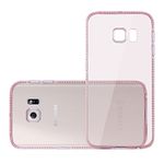 cadorabo Ultra Slim TPU Silicone Cover for Samsung Galaxy S6 EDGE in DIAMOND PINK (Design DIAMOND) – Lightweight Shockproof Scratch Resistant Bumpe Back Cover